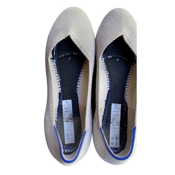 Rothy's Womens Ballet Flats Size 7.5 Light Gray Slip On Round Toe Canvas Shoes - Picture 5 of 8